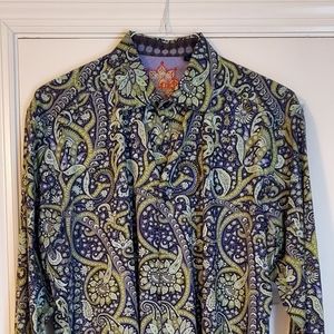 Men's large long sleeve flip cuff shirt